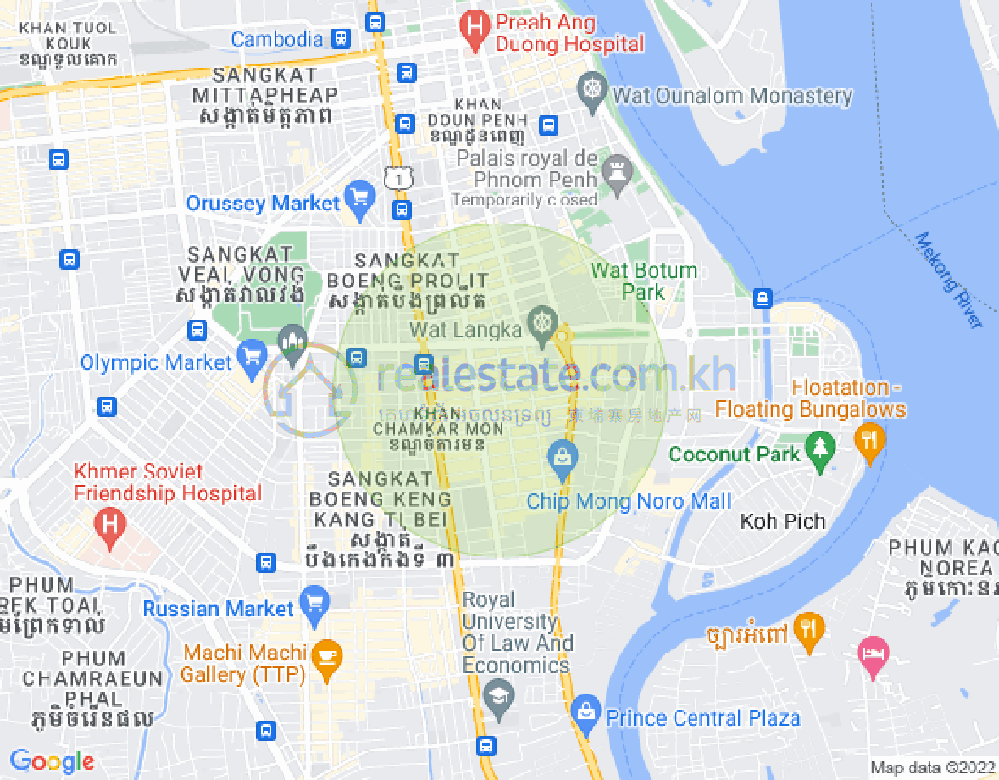 Carte de BKK 1, Boeng Keng Kang, Phnom Penh
