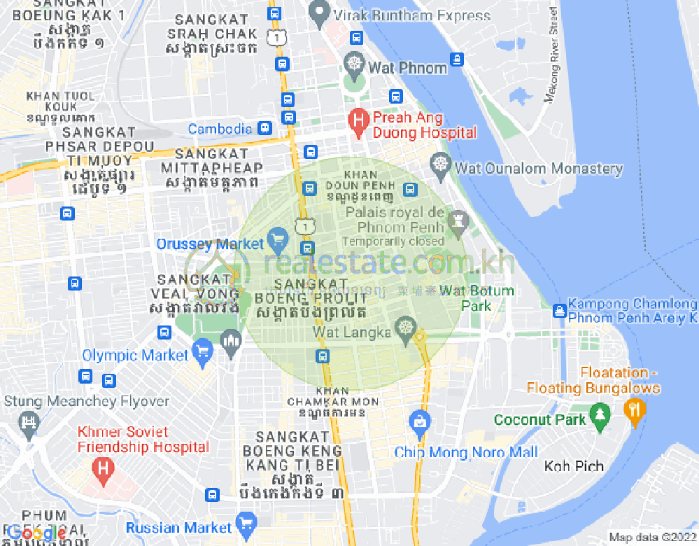 四臂湾分区, 隆边区, 金边地图