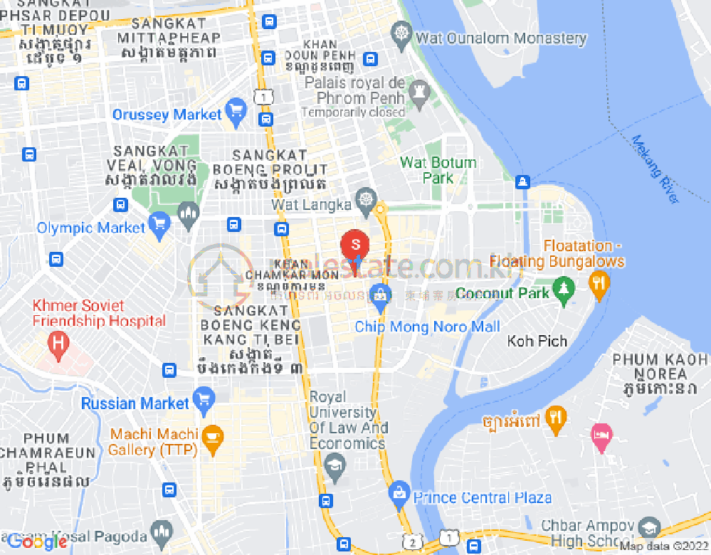 Map of BKK 1, Boeng Keng Kang, Phnom Penh