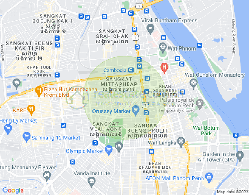 乌亚西1分区, 马卡拉区, 金边地图