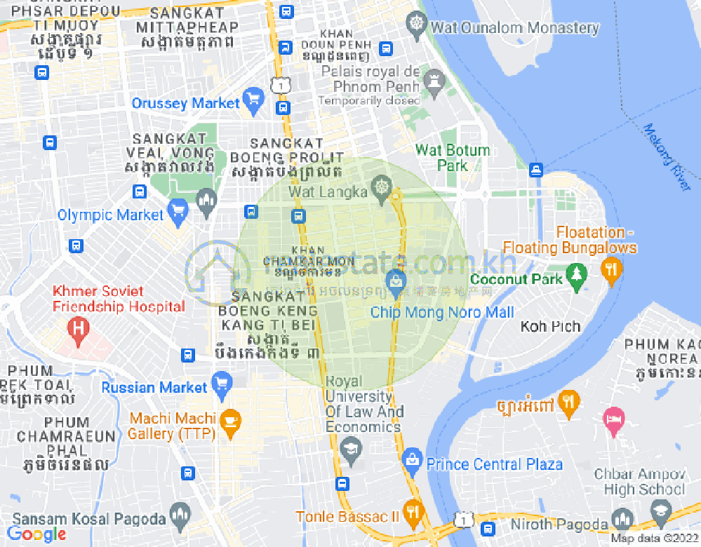 Carte de BKK 1, Boeng Keng Kang, Phnom Penh