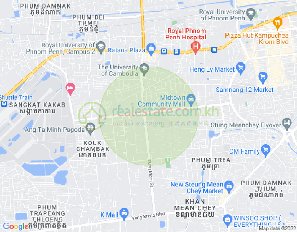 Mapa: Tuek Thla, Sen Sok, Phnom Penh