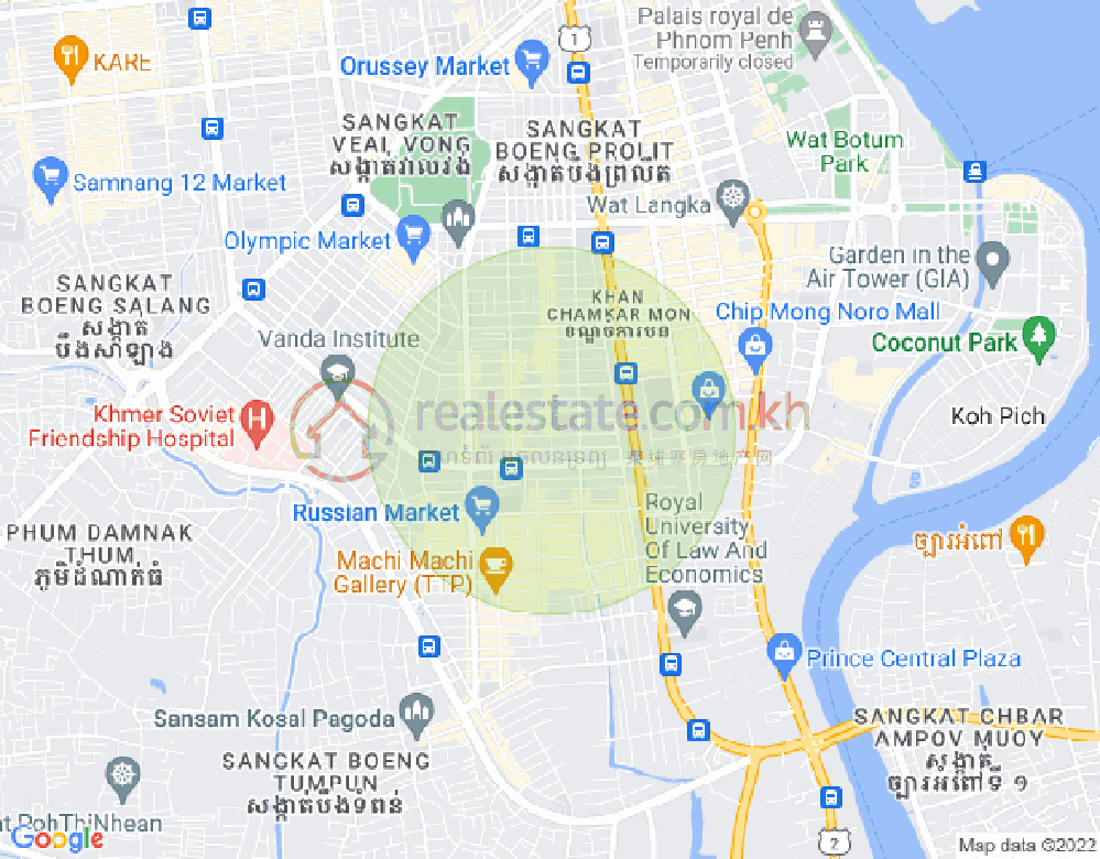 万景岗3分区（BKK3), 波哥堪, 金边地图