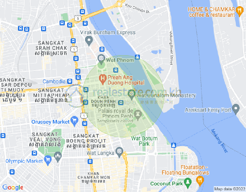 四臂湾分区, 隆边区, 金边地图
