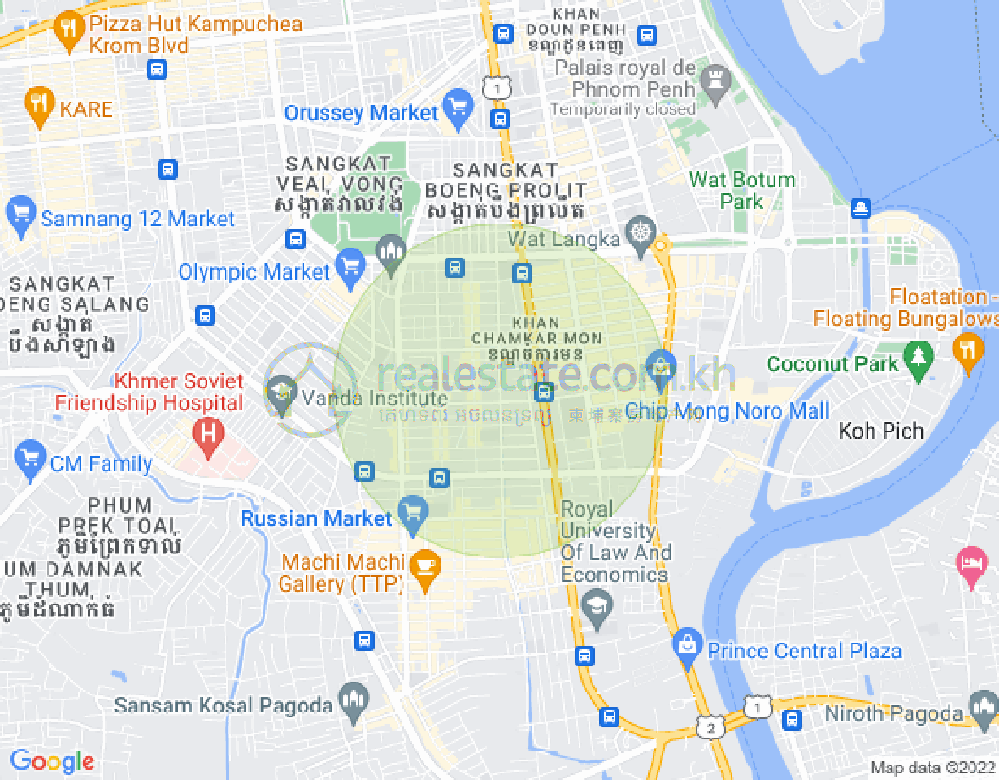 Mapa: BKK 3, Boeng Keng Kang, Phnom Penh