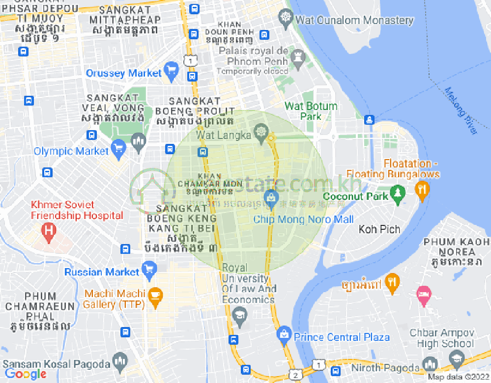 Mapa: BKK 2, Boeng Keng Kang, Phnom Penh
