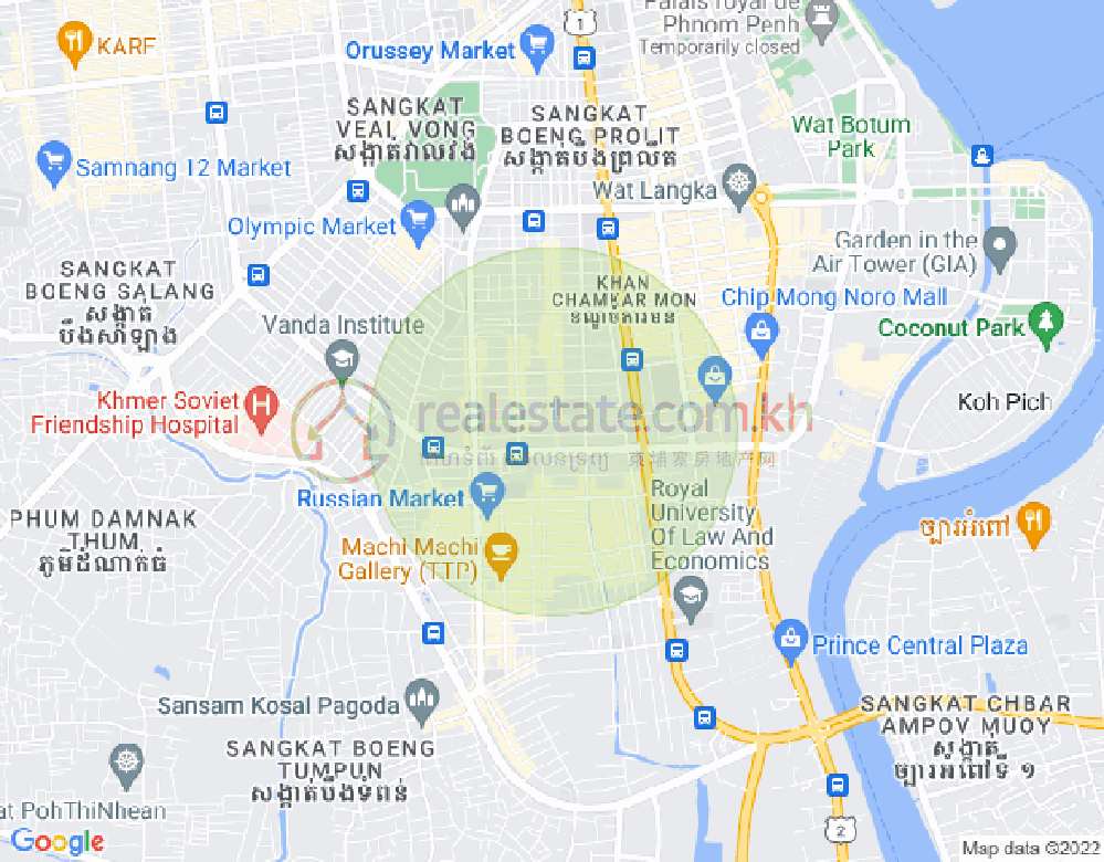 Mapa: BKK 3, Boeng Keng Kang, Phnom Penh