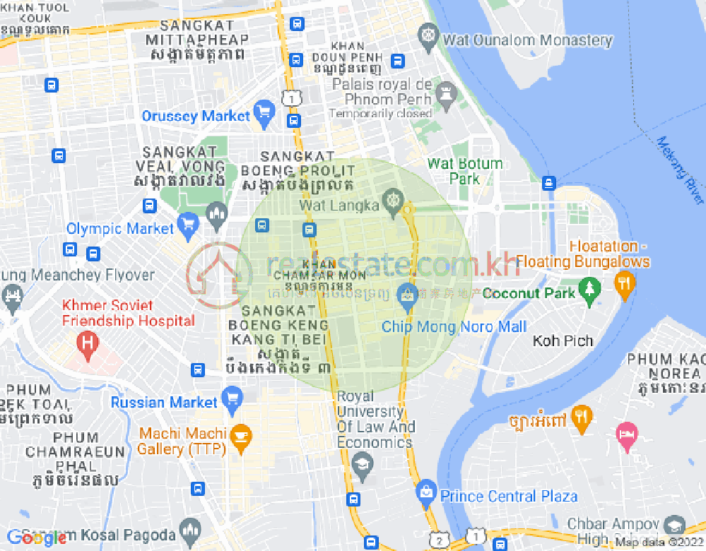 Mapa: BKK 2, Boeng Keng Kang, Phnom Penh