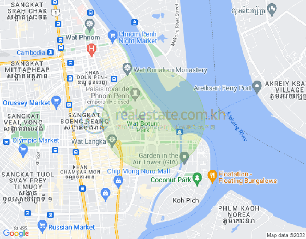 사팔만구역, 룽볜구, 프놈펜 지도
