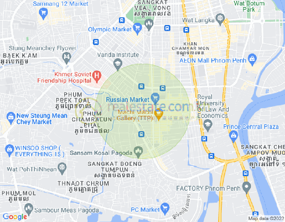 Map of Toul Tum Poung 1, Chamkarmon, Phnom Penh