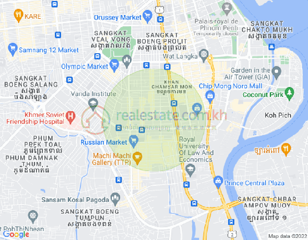万景岗3分区（BKK3), 波哥堪, 金边地图