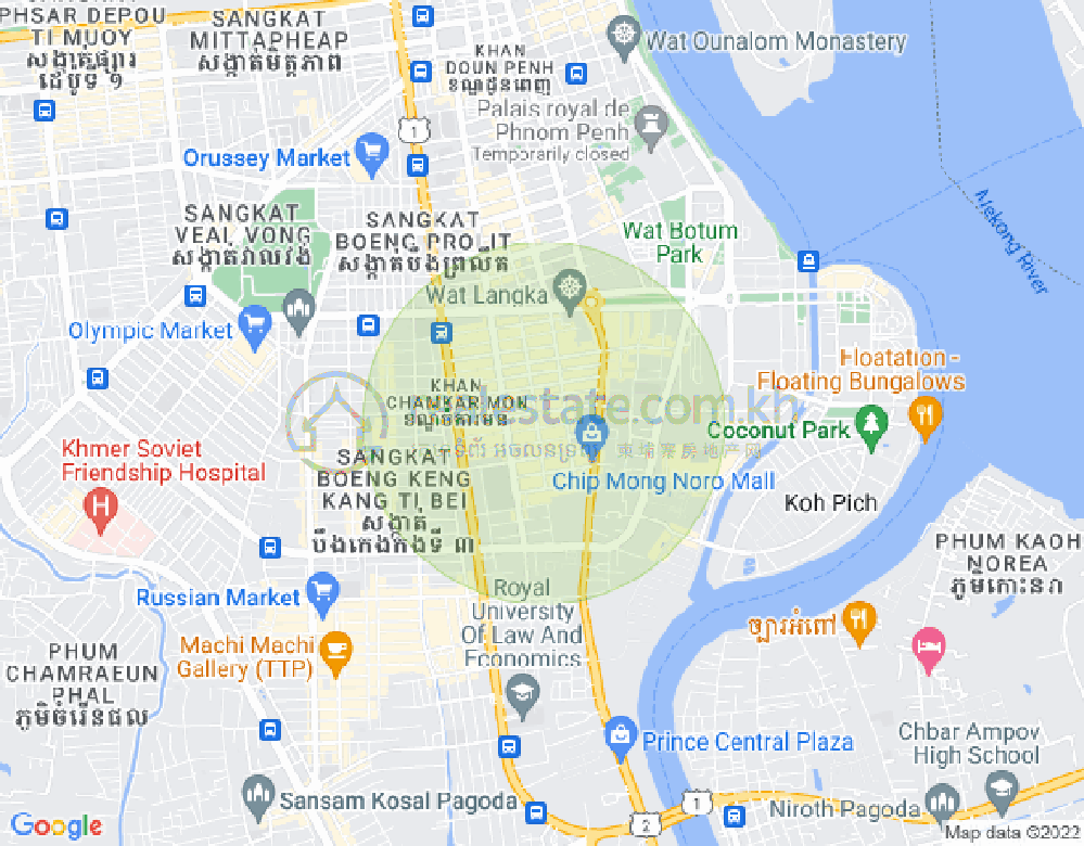 Carte de BKK 1, Boeng Keng Kang, Phnom Penh