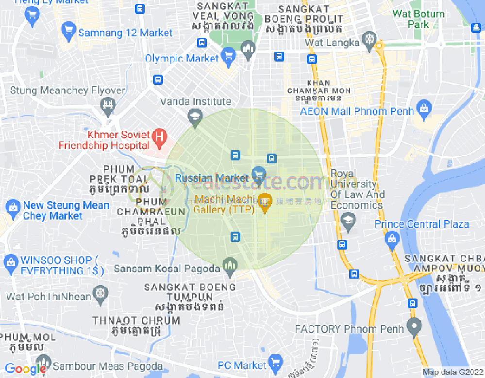 Mapa: Toul Tum Poung 2, Chamkarmon, Phnom Penh