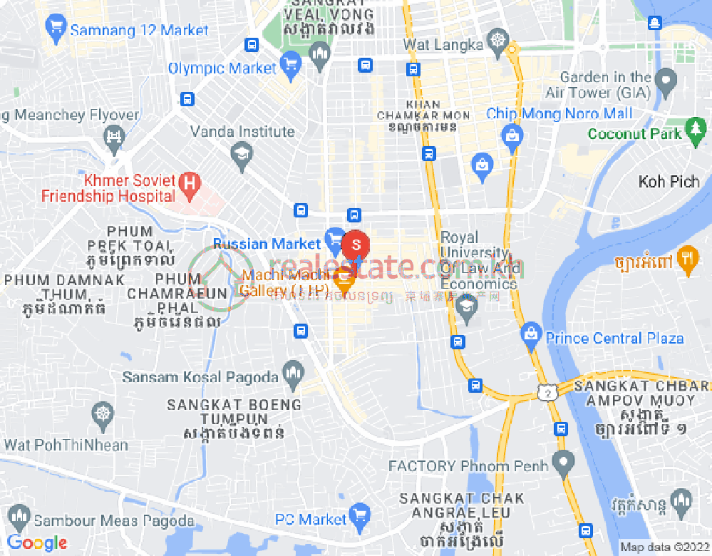 Carte de Toul Tum Poung 1, Chamkarmon, Phnom Penh
