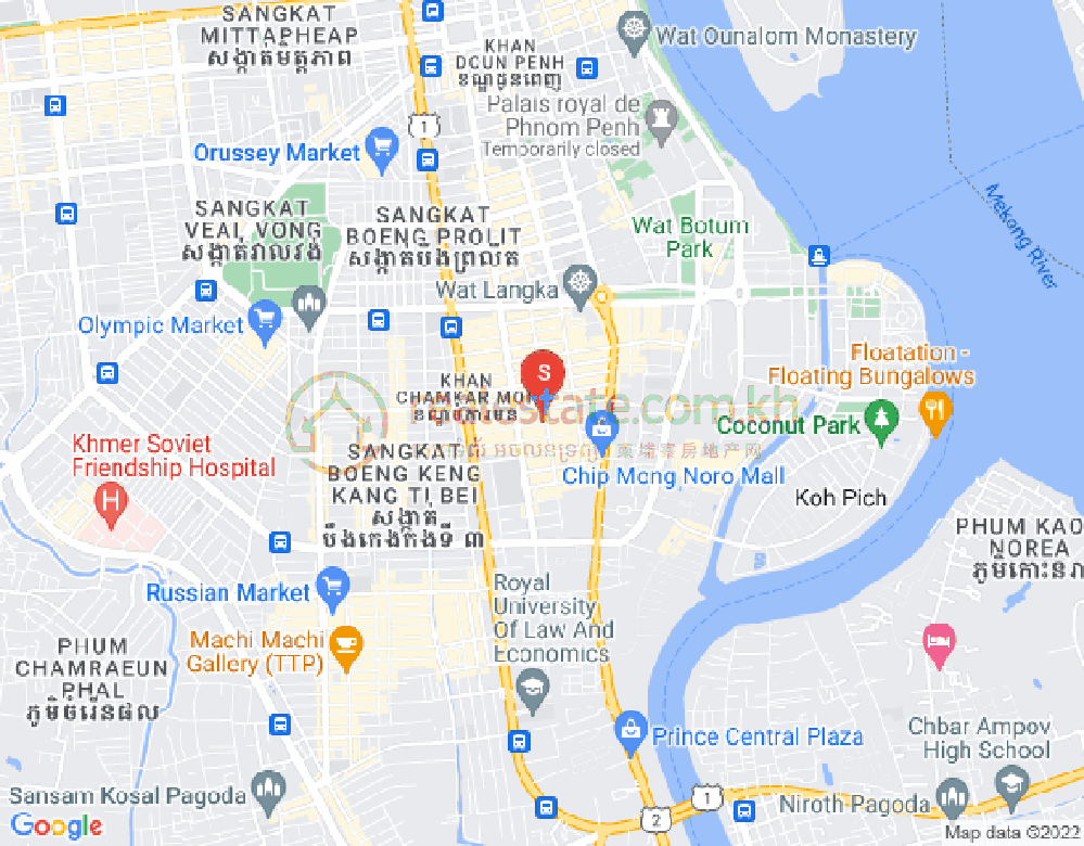 Carte de BKK 1, Boeng Keng Kang, Phnom Penh