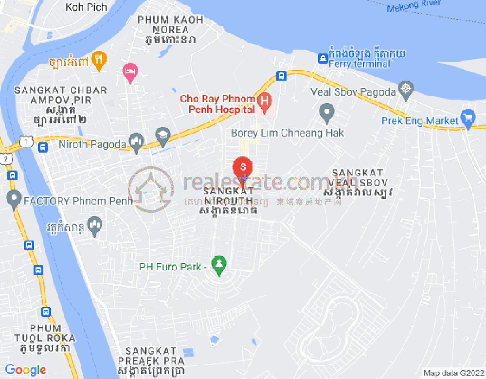 Map of Nirouth, Chbar Ampov, Phnom Penh
