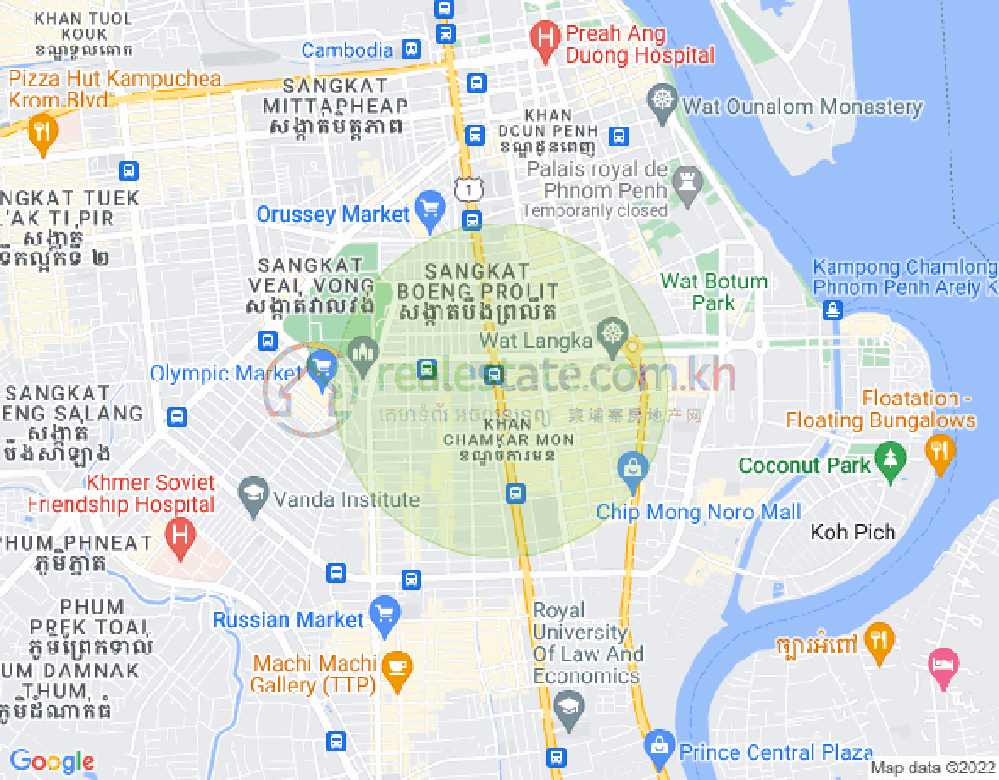 Mapa: BKK 3, Boeng Keng Kang, Phnom Penh