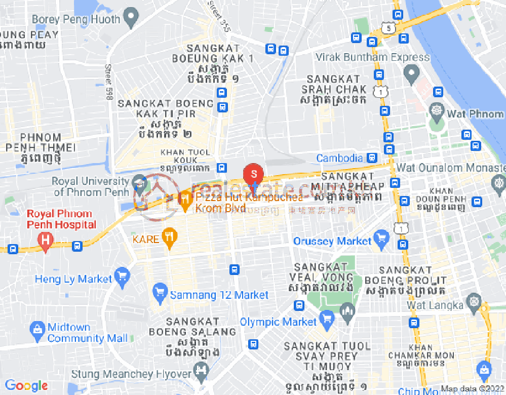 Map of Phsar Depou I, Toul Kork, Phnom Penh