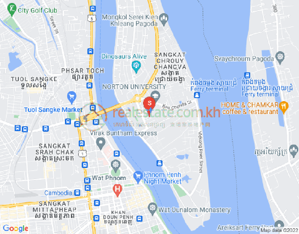 チュロイ・チャンバー, プノンペンの地図