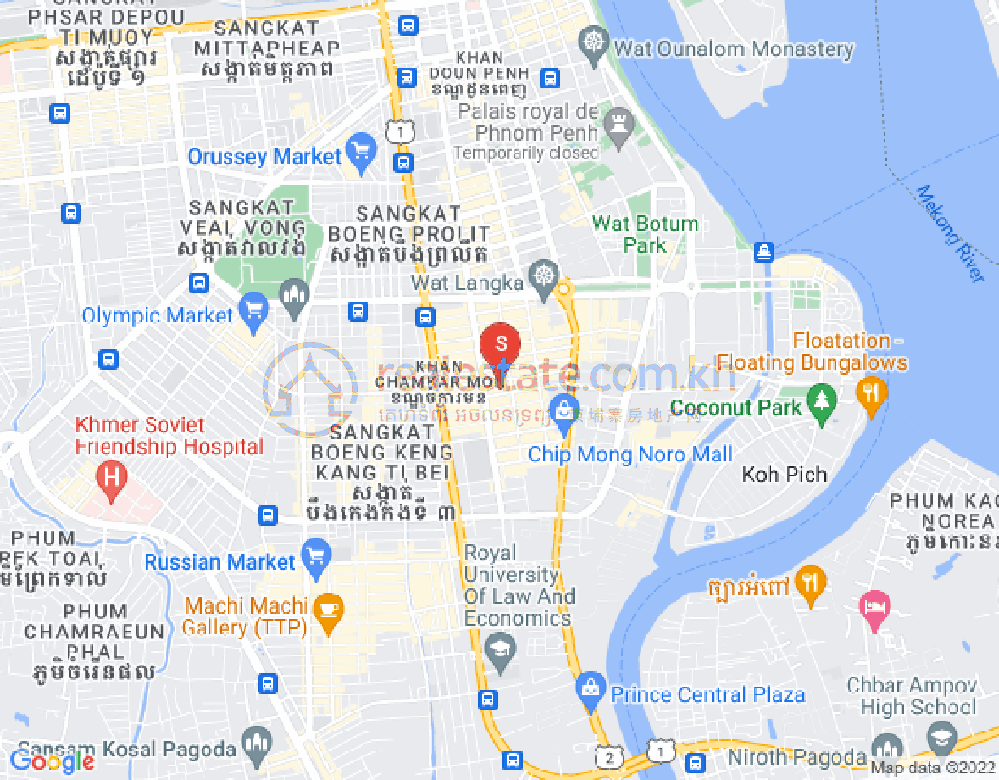 Mapa: BKK 1, Boeng Keng Kang, Phnom Penh