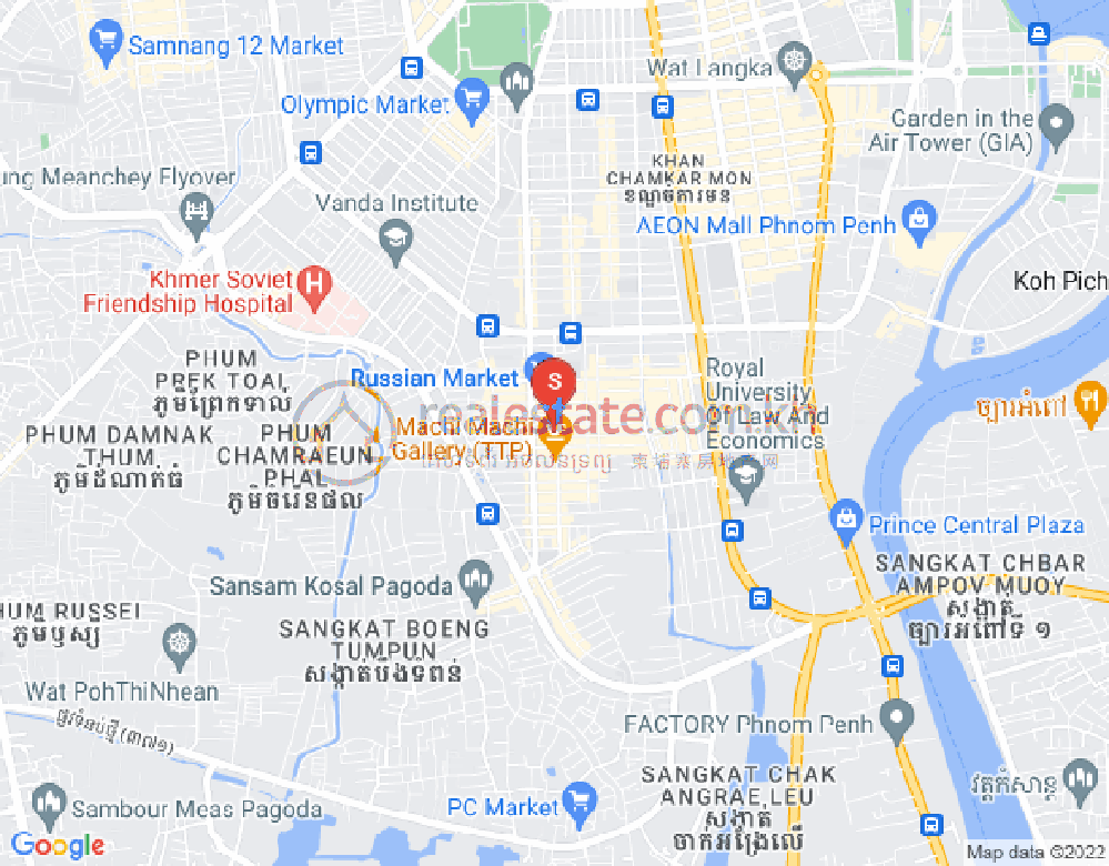 Map of Toul Tum Poung 1, Chamkarmon, Phnom Penh