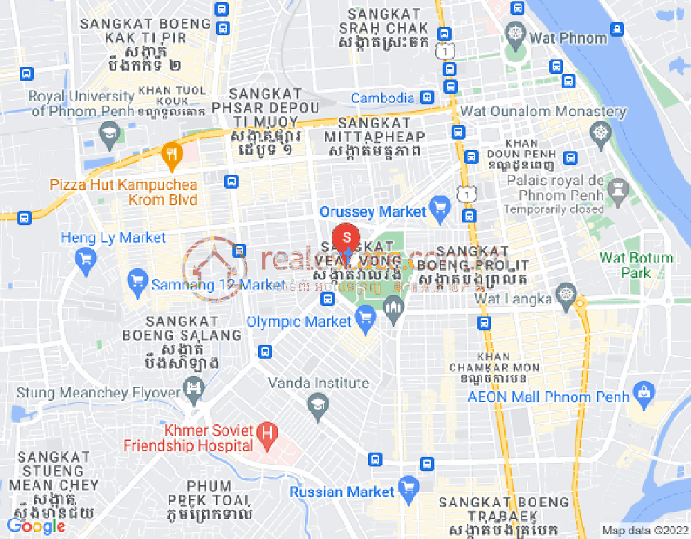 Mapa: Veal Vong, 7 Makara, Phnom Penh