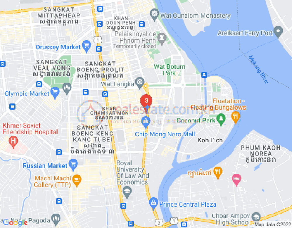 Map of BKK 1, Boeng Keng Kang, Phnom Penh