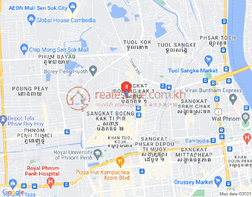 万谷湖1分区, 堆谷区, 金边地图