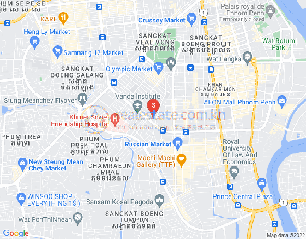 Toul Svay Prey 1镇, 波哥堪, 金边地图