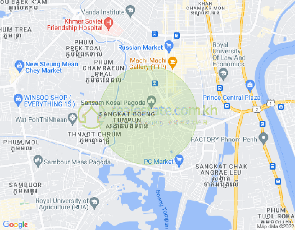 Карта Боунг Тумпун, Меанчей, Пномпень