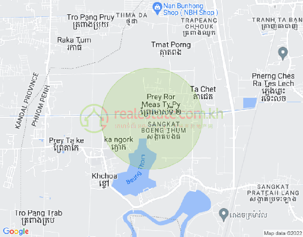 แผนที่ บึงทม, โปร์แซนเจย, พนมเปญ