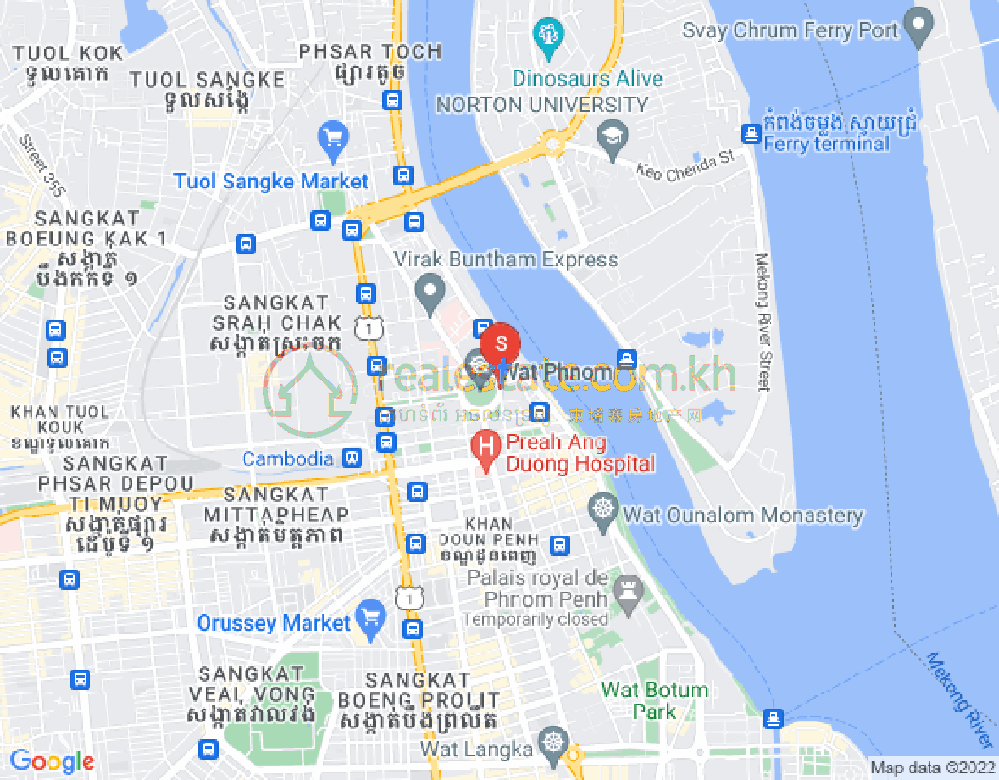 塔仔山, 隆边区, 金边地图
