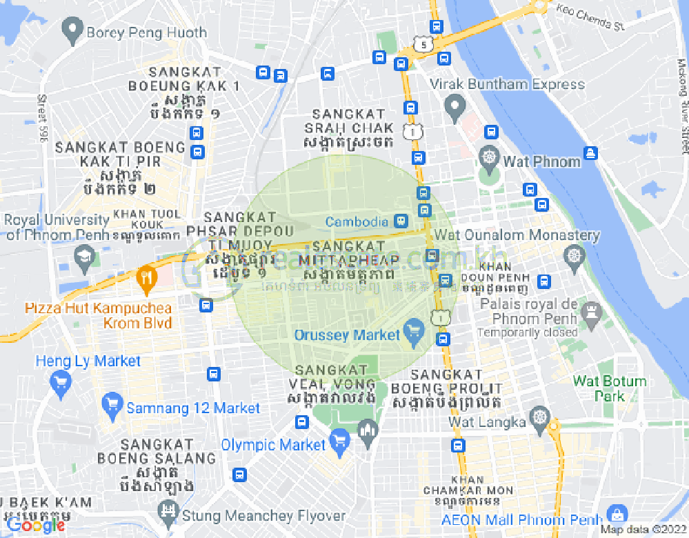 Veal Vong镇, 马卡拉区, 金边地图