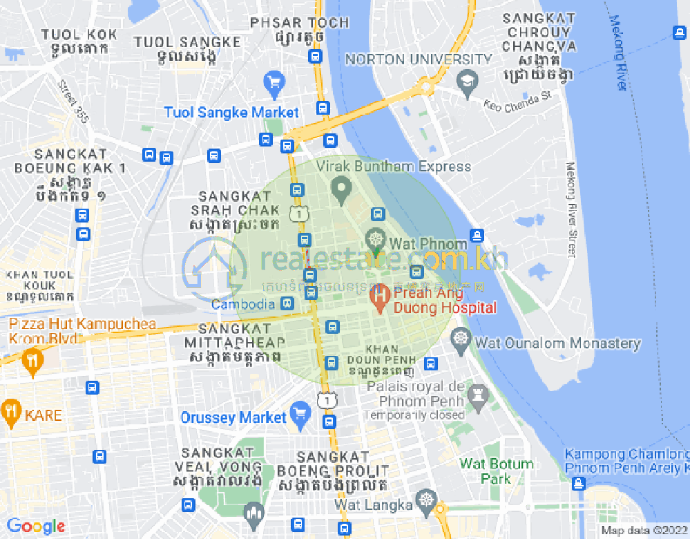 Mapa: Phsar Kandal I, Daun Penh, Phnom Penh