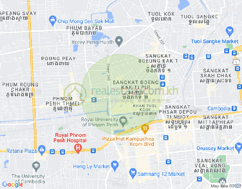 แผนที่ Phsar Daeum Kor, ตวลโคก, พนมเปญ