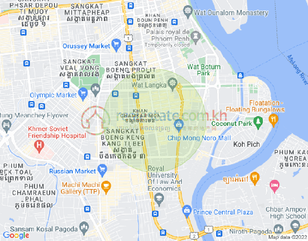 만경강2부구(BKK2), 벙껭깡, 프놈펜 지도