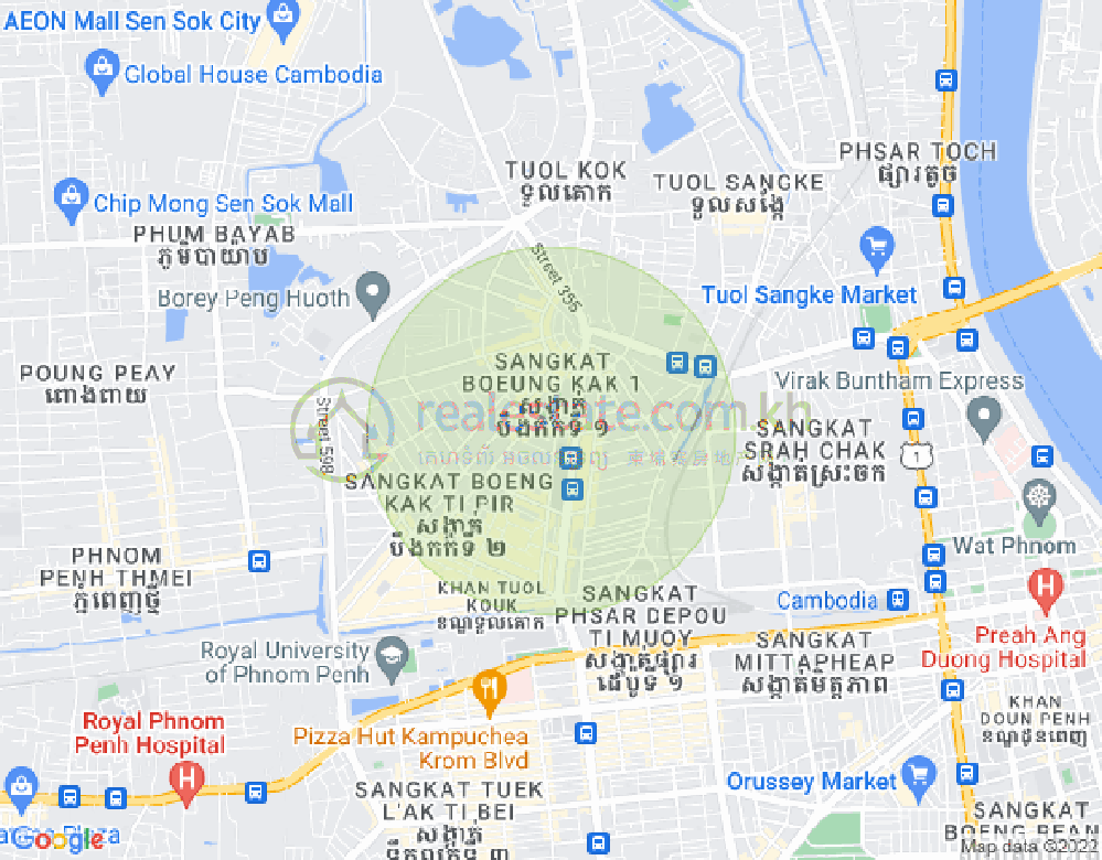 万谷湖1分区, 堆谷区, 金边地图