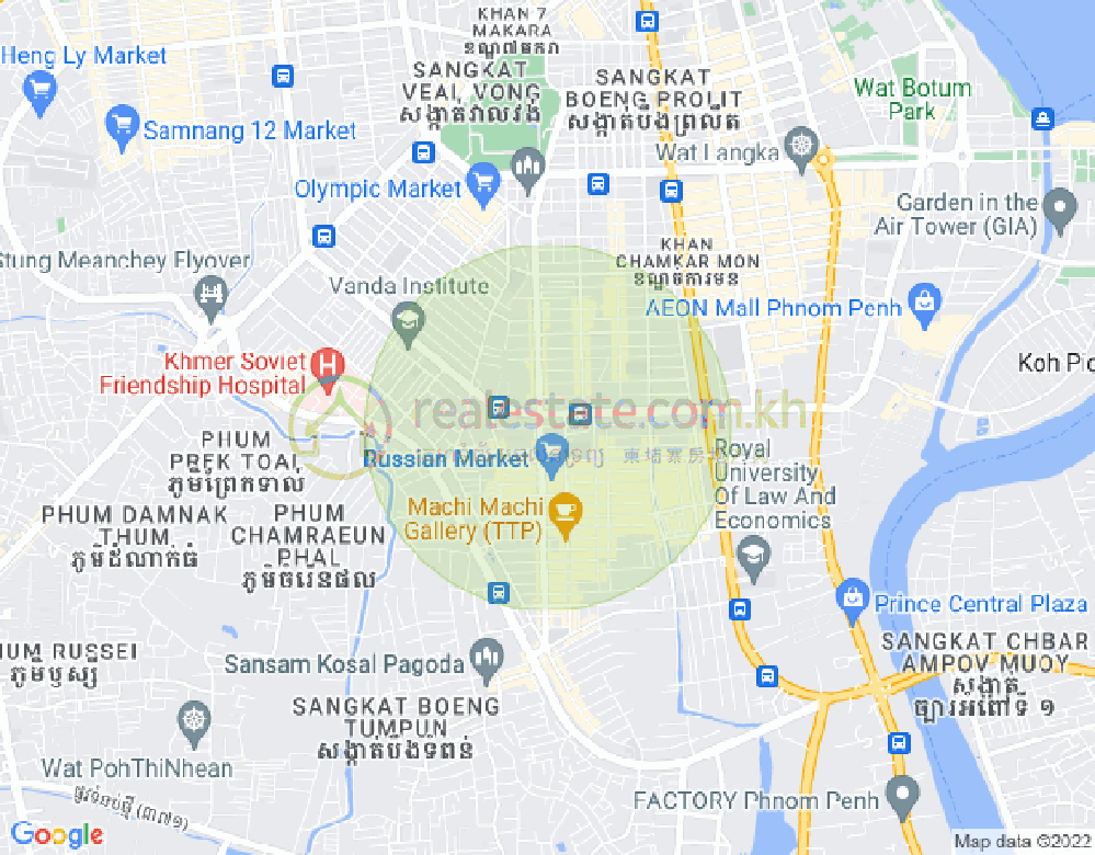 Carte de Toul Tum Poung 1, Chamkarmon, Phnom Penh
