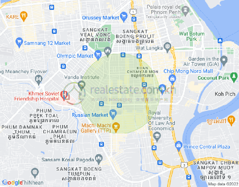 万景岗3分区（BKK3), 波哥堪, 金边地图