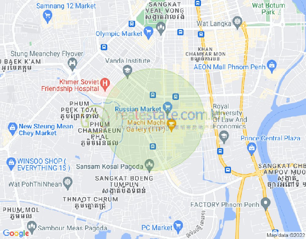 Map of Toul Tum Poung 1, Chamkarmon, Phnom Penh