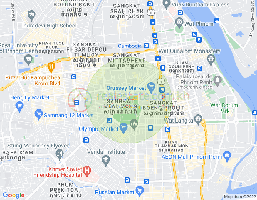 Mapa: Veal Vong, 7 Makara, Phnom Penh