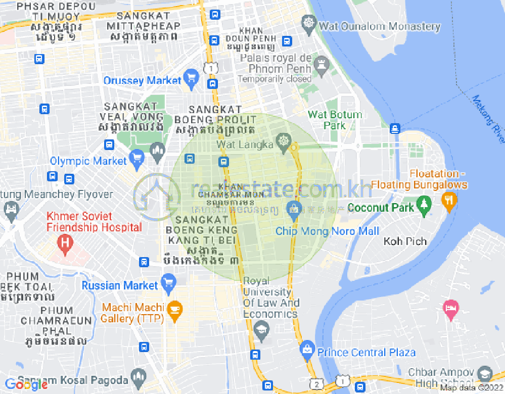 Map of BKK 1, Boeng Keng Kang, Phnom Penh