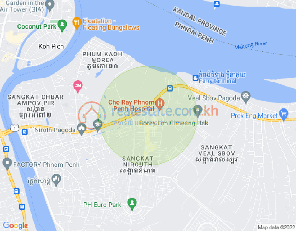 Mapa: Nirouth, Chbar Ampov, Phnom Penh