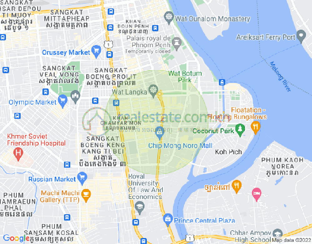 Map of BKK 1, Boeng Keng Kang, Phnom Penh