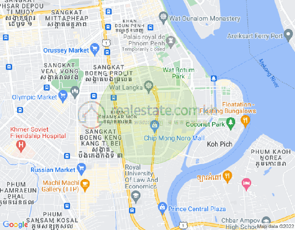Mapa: BKK 1, Boeng Keng Kang, Phnom Penh