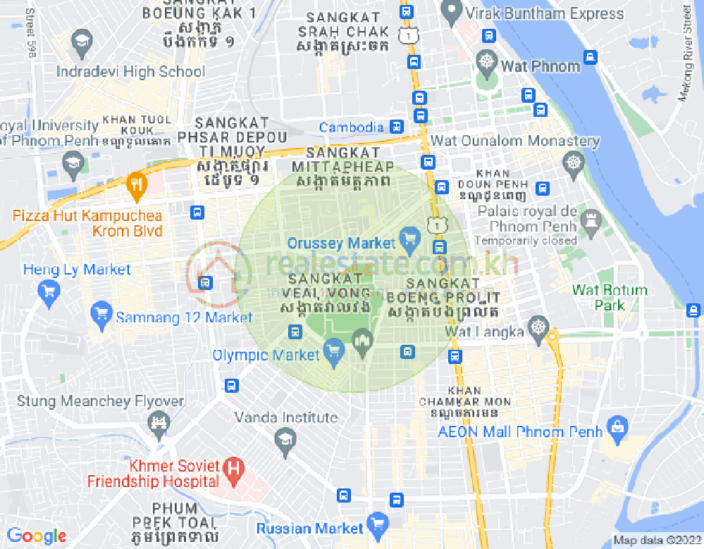 Map of Veal Vong, 7 Makara, Phnom Penh