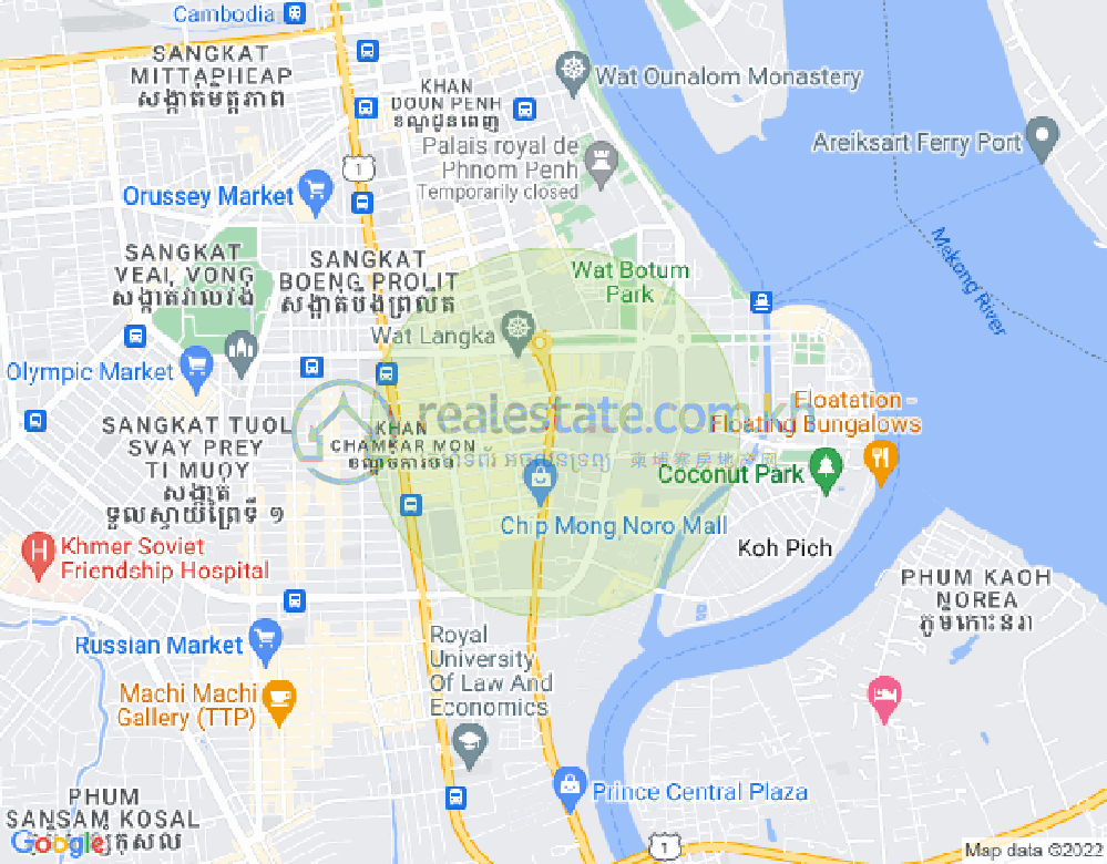 Mapa: BKK 1, Boeng Keng Kang, Phnom Penh