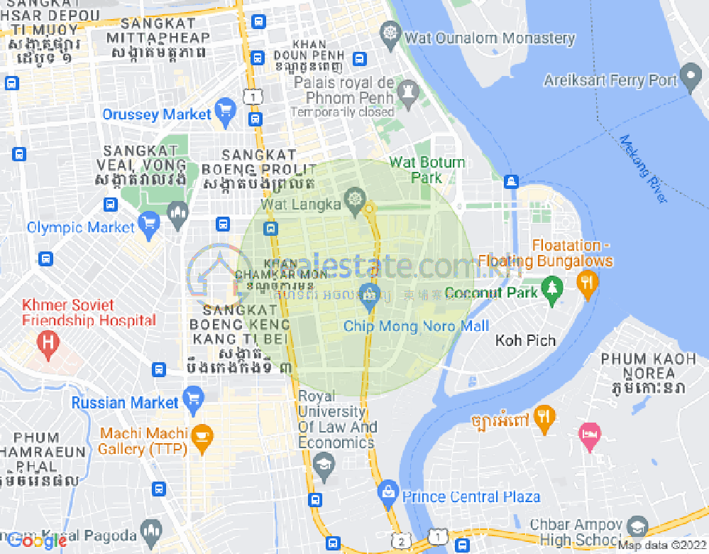 Carte de BKK 1, Boeng Keng Kang, Phnom Penh