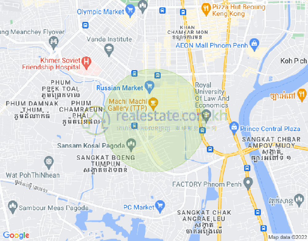 Map of Toul Tum Poung 1, Chamkarmon, Phnom Penh
