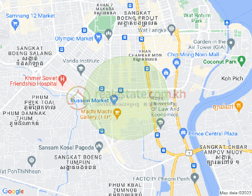 万景岗3分区（BKK3), 波哥堪, 金边地图